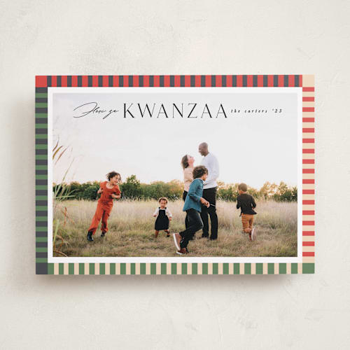 This is a watermelon kwanzaa cards with standard by Creo Study called lined edge printing on recycled smooth signature in standard