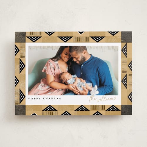 This is a wheat kwanzaa cards with standard by Robert and Stella called kwanzaa border printing on recycled smooth signature in standard