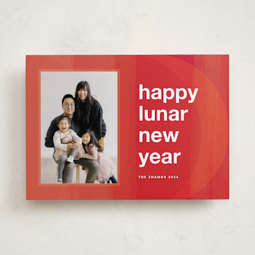 This is a rogue chinese new year cards by Jennifer Lew called abstract crescent printing on recycled smooth signature in standard