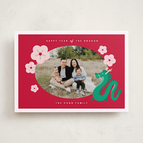 This is a ruby chinese new year cards by Adelyn T. called dragon blossom printing on recycled smooth signature in standard