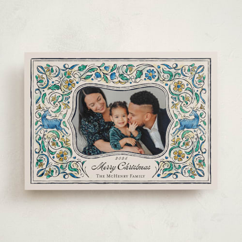 This is a cobalt met with standard by Paper Sun Studio called leaping stag printing on recycled smooth signature in standard