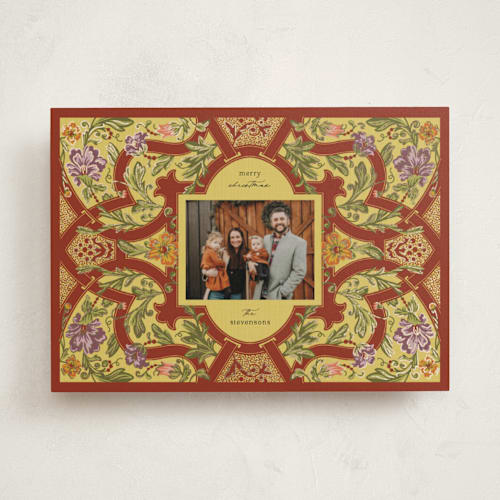 This is a poinsettia met with foil pressed by Jen Owens called strapwork printing on recycled smooth signature in standard