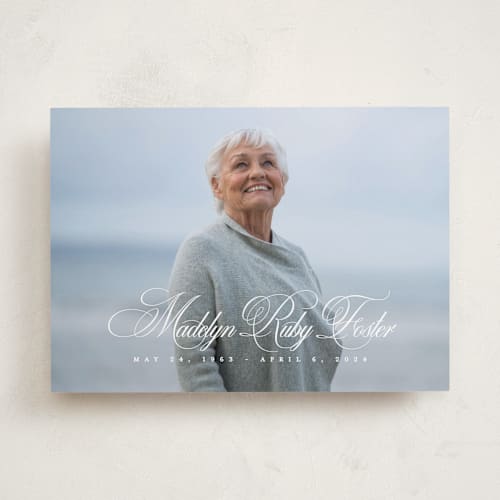 This is a salt memorial cards with standard by Lea Delaveris called with a flourish printing on recycled smooth signature in standard