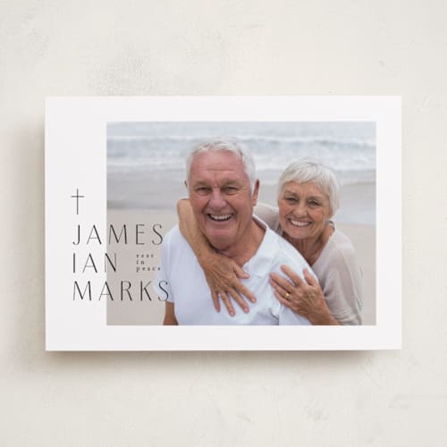 This is a cotton memorial cards with standard by letterfix called faithful printing on recycled smooth signature in standard