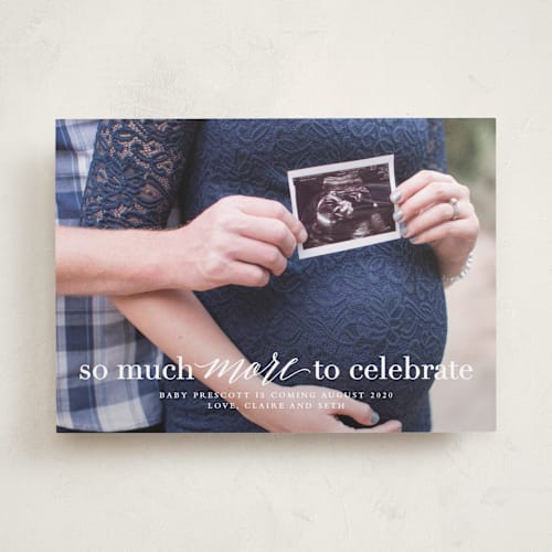 This is a pearl pregnancy announcements with standard by Lea Delaveris called more to celebrate printing on smooth signature in standard