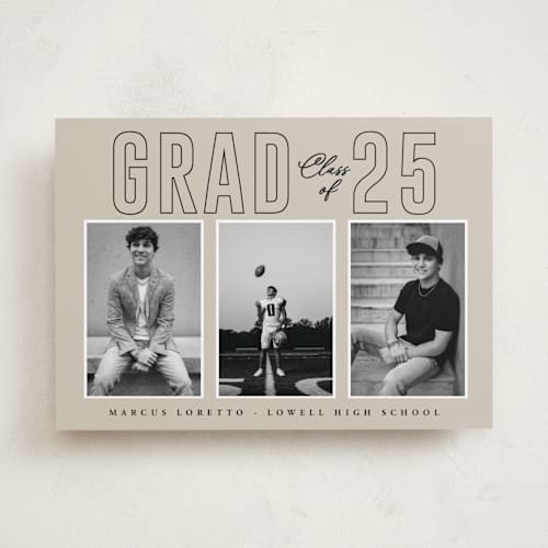 This is a vanilla graduation announcements with standard by Sherley Ferreira called high score printing on recycled smooth signature in standard