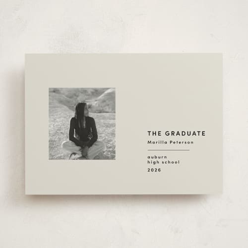 This is a sandstone graduation announcements with standard by Bryanna Mehner called modern achievement printing on recycled smooth signature in standard