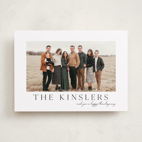This is a licorice thanksgiving cards invitations with standard by Jessica Williams called simple season printing on recycled smooth signature in standard