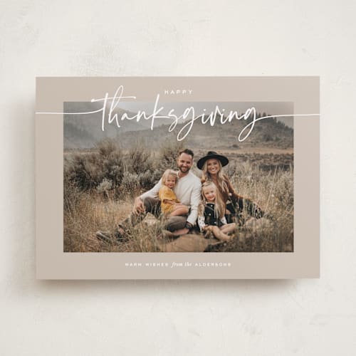 This is a mink thanksgiving cards invitations with standard by Annie Clark called fields printing on recycled smooth signature in standard