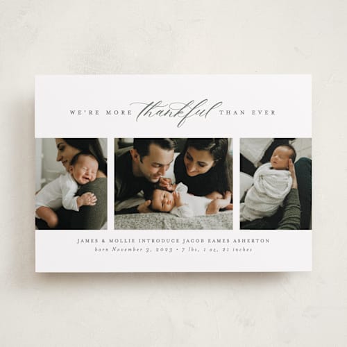 This is a pine thanksgiving cards invitations with standard by Lea Delaveris called more than ever printing on recycled smooth signature in standard