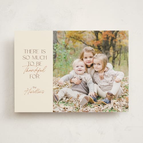 This is a cream thanksgiving cards invitations with standard by Ashlee Townsend called acorn printing on recycled smooth signature in standard