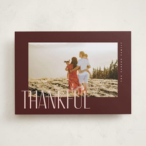 This is a pecan thanksgiving cards invitations with standard by Pixel and Hank called depth printing on recycled smooth signature in standard
