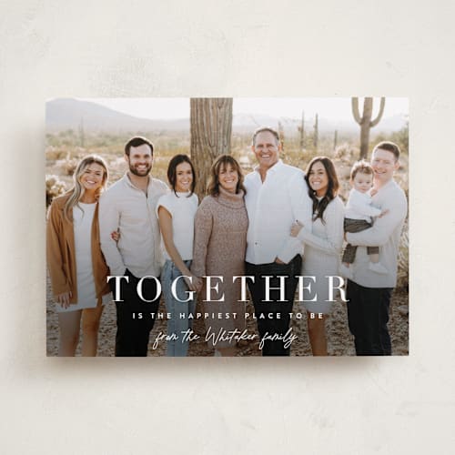 This is a simply white thanksgiving cards invitations with standard by Sara Hicks Malone called together merry printing on recycled smooth signature in standard