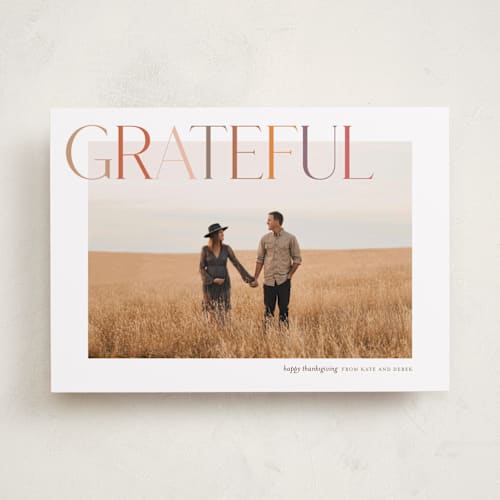 This is a harvest thanksgiving cards invitations with standard by Eric Clegg called colors of autumn printing on recycled smooth signature in standard