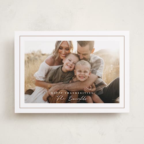 This is a toffee thanksgiving cards invitations with standard by Rebecca Durflinger called simple lines printing on recycled smooth signature in standard