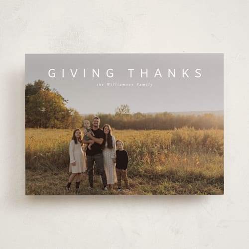 This is a cottonwood thanksgiving cards invitations with standard by Ani Somi called bounty printing on recycled smooth signature in standard