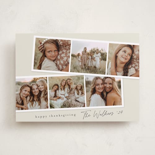 This is a vanilla thanksgiving cards invitations with standard by Stacey Meacham called filmstrip printing on recycled smooth signature in standard