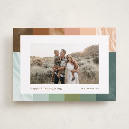 This is a autumnal thanksgiving cards invitations with standard by Pixel and Hank called palette printing on recycled smooth signature in standard