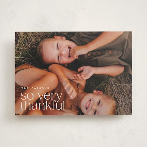 This is a cotton thanksgiving cards invitations with standard by Ellen Schlegelmilch called so very thankful. printing on recycled smooth signature in standard