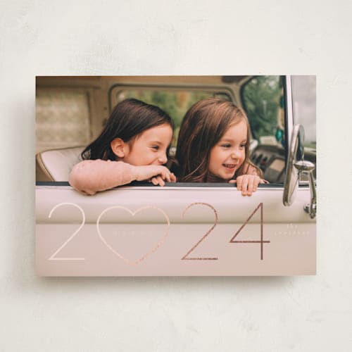 This is a carnation foil stamped valentine cards with foil pressed by Lori Wemple called 2<32<3 printing on recycled smooth signature in standard