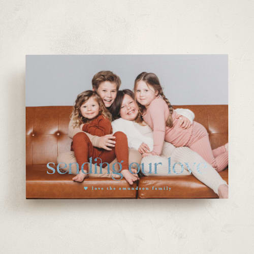 This is a frost foil stamped valentine cards with foil pressed by Leah Ragain called understated printing on recycled smooth signature in standard