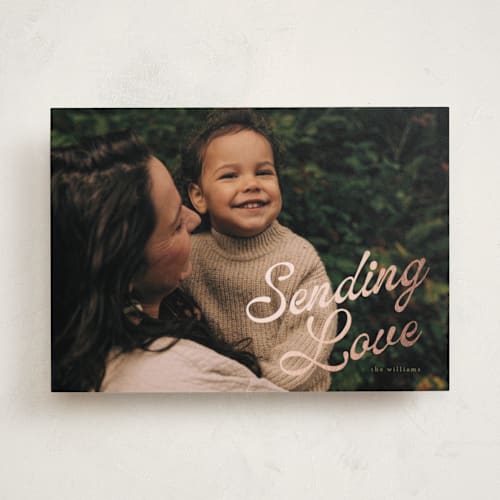 This is a strawberry matcha foil stamped valentine cards with foil pressed by Vera Lim called on the side printing on recycled smooth signature in standard