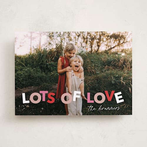 This is a peony valentines day with standard by Angela Garrick called lots of love printing on recycled smooth signature in standard