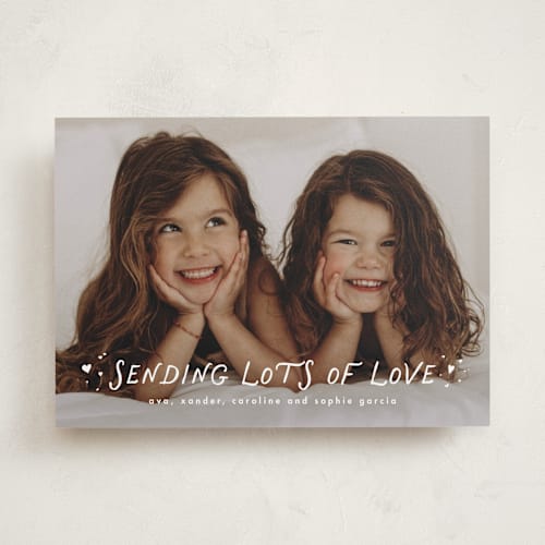 This is a cloud valentines day with standard by Lea Delaveris called sending lots of love printing on recycled smooth signature in standard