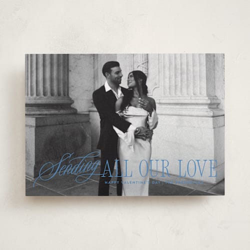 This is a sky valentines day with standard by Jackie Crawford called sending script printing on recycled smooth signature in standard