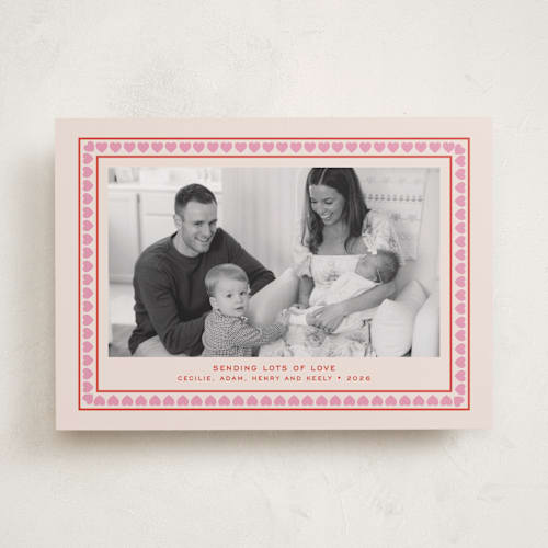 This is a strawberry valentines day with standard by Megan Davis called hygge printing on recycled smooth signature in standard