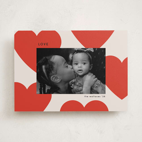 This is a cherry valentines day with standard by Morgan Kendall called floating hearts printing on recycled smooth signature in standard