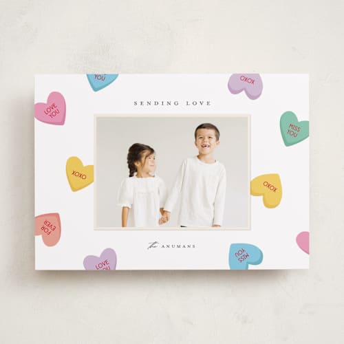 This is a pastel valentines day with standard by Ellen Schlegelmilch called candy hearts printing on recycled smooth signature in standard