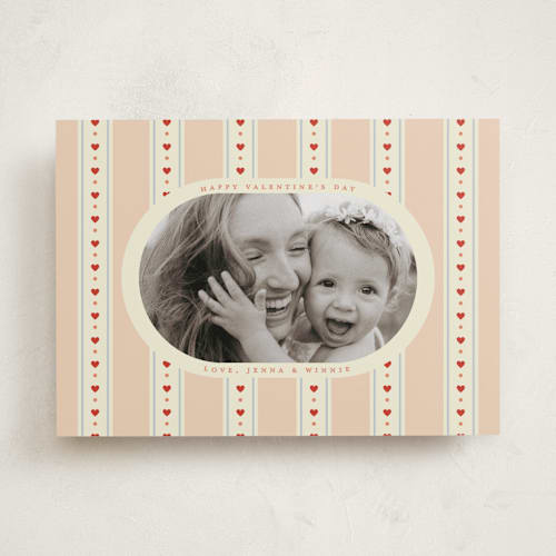 This is a peach valentines day with standard by Ellen Schlegelmilch called penelope printing on recycled smooth signature in standard