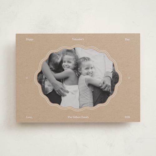 This is a wood valentines day with standard by Danielle Nakashima called modern squiggle frame printing on recycled smooth signature in standard