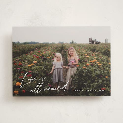 This is a cloud valentines day with standard by Jackie Crawford called love is all around script printing on recycled smooth signature in standard