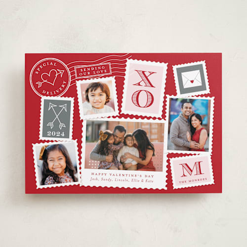 This is a paprika valentines day with standard by Sarah Brown called postmark printing on recycled smooth signature in standard