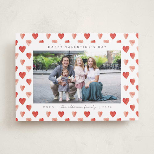 This is a cardinal valentines day with standard by Anastasia Makarova called hearts frame printing on recycled smooth signature in standard