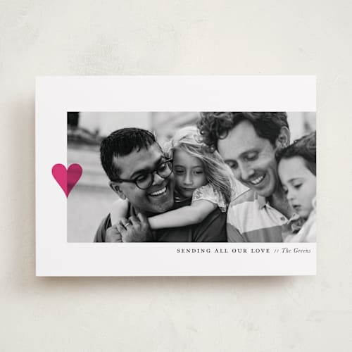 This is a burnt rose valentines day with standard by Up Up Creative called modern heart printing on recycled smooth signature in standard