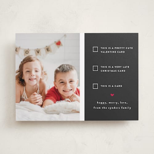 This is a dusk valentines day with standard by Susan Brown called pick one printing on recycled smooth signature in standard