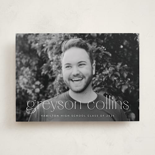 This is a salt graduation announcements with standard by Ekko Studio called understated printing on recycled smooth signature in standard