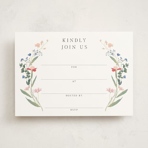 This is a spring blank hosting stationery with standard by Elly called botanical printing on signature in standard