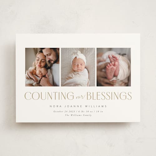 This is a sugar birth announcements with standard by Robert and Stella called counting those blessings printing on signature in standard