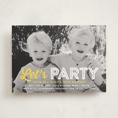 This is a sunshine kids birthday invitations with standard by Lauren Chism called just be printing on signature in standard