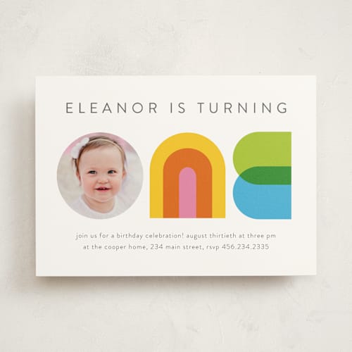 This is a sunshine kids birthday invitations with standard by Lori Wemple called one printing on signature in standard