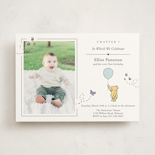 This is a cloud kids birthday invitations with standard by Heather Schertzer called disney sweetest adventure printing on signature in standard