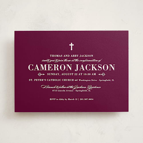 This is a wine confirmation invitations cards with standard by Sarah Brown called veracious printing on signature in standard