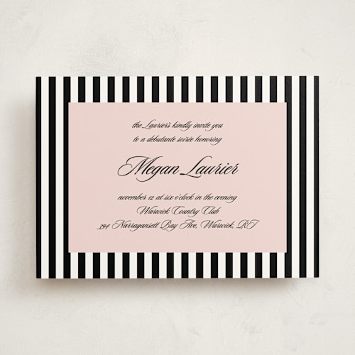 This is a tux debutante party invitations with standard by Tamara Hilje called chic chic printing on signature in standard