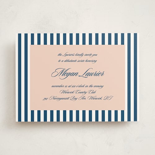This is a coastal debutante party invitations with standard by Tamara Hilje called chic chic printing on signature in standard