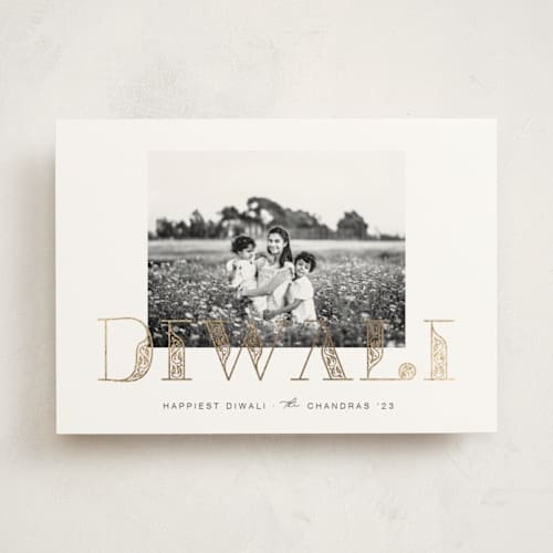 This is a onyx diwali cards with foil pressed by Summer Winkelman called ornate diwali printing on signature in standard