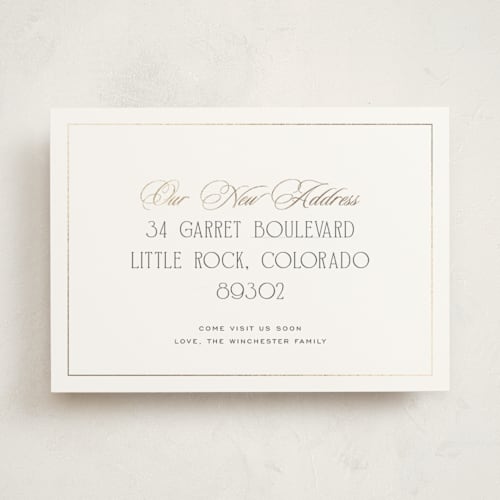 This is a diamond moving announcements with foil pressed by chocomocacino called adagio printing on signature in standard
